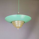 Scandinavian green acrylic clip on hanging lamp 1960s