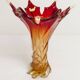 Murano glass vase by Fratelli Toso signed Murano orange and red.