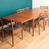 G Plan Two Leaf Extending Dining Table & Six Chairs Seats 6-10