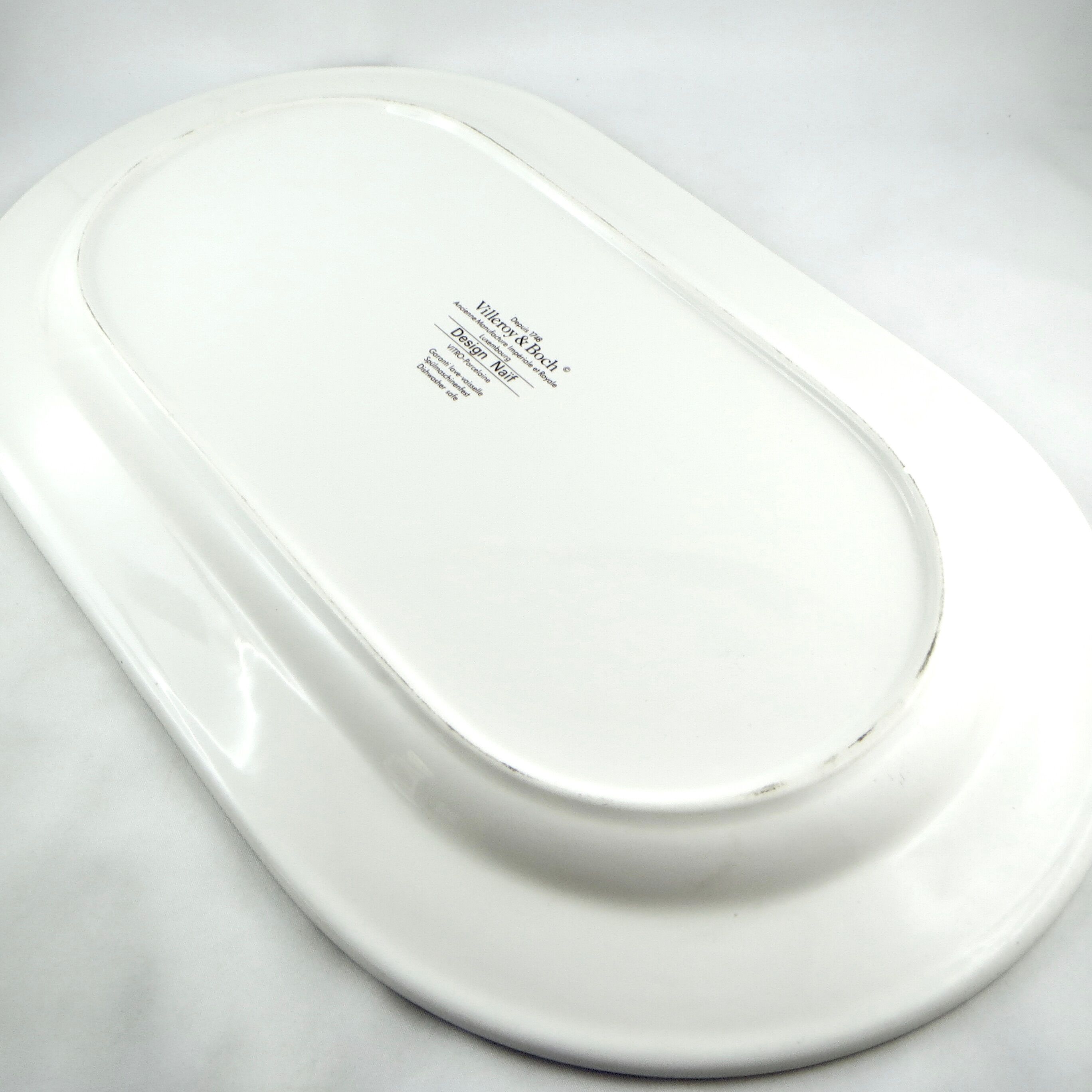 Plat vintage laplau par villeroy & boch porcelaine "scène au champ", naïf design