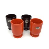 4 Franco Pozzi glasses/mazagrans • Bistrot series by Ambroglio Pozzi • 1970