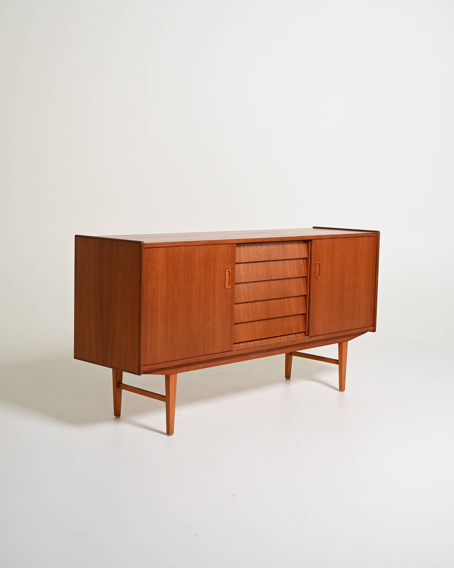 Scandinavian teak sideboard with sliding doors, 1960s