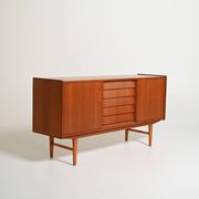 Scandinavian teak sideboard with sliding doors, 1960s