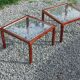 Pair of 1970s side tables in lacquered brass and glass