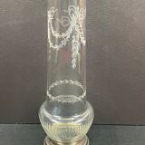 Vase in cut glass engraved solid silver mount Minerva Louis XVI