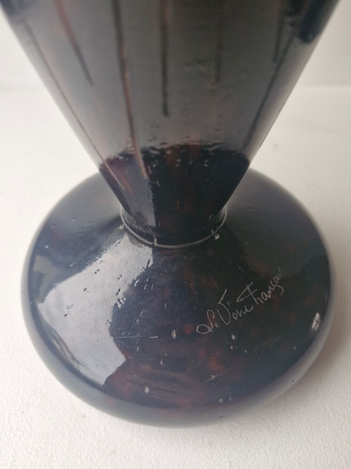 French Glass Vase Schneider