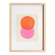 Peinture abstraite sur papier - rose te orange fluo - signée eawy