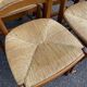 Lot de 4 chaises campagnard bois massif paillées 1980