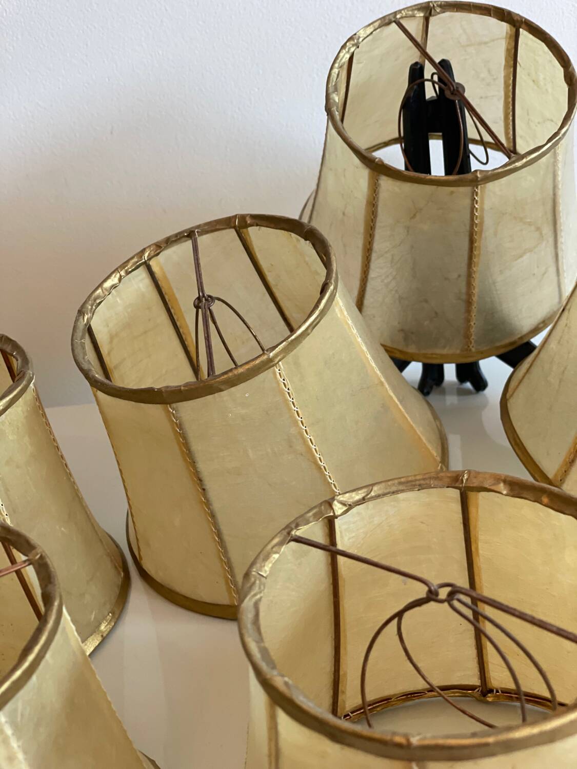 7 leather lampshades, 1960-1970