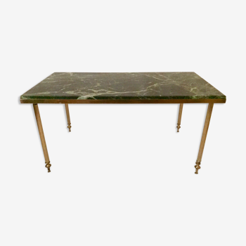 Green marble and gilded brass coffee table