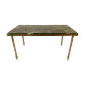 Green marble and gilded brass coffee table