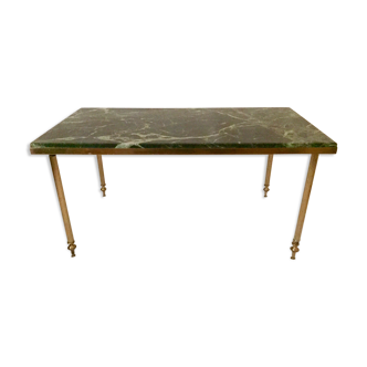 Green marble and gilded brass coffee table