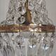 French Empire Style Bronze Single Montgolfier Crystal Basket Chandelier