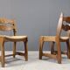 Vintage oak and wicker dining chairs, 1960s