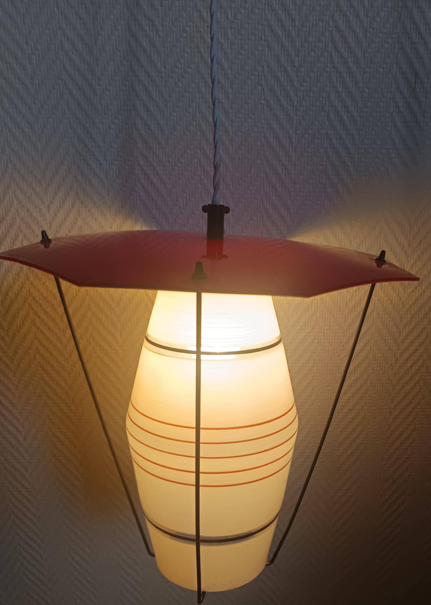 Suspension en verre et plexiglas, 1960