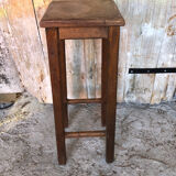 Vintage wood high stool