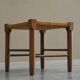 Tabouret scandinave en chêne massif et cordelette de papier 1960