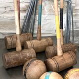 Old wooden croquet game