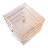Plexiglass box with drawers on casters