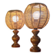 pair of Scandinavian style bedside lamps, vintage design, rope lampshade 3