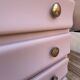 Pink wood and marble chest of drawers, 1950s