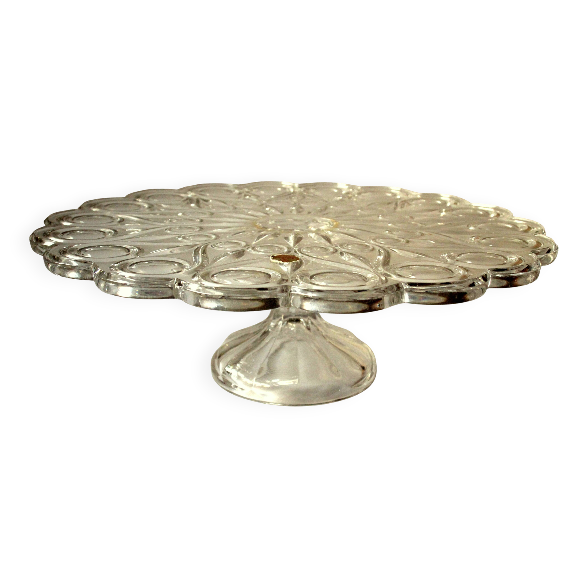 Lead crystal glass cake plate on foot by Nachtmann - Vintage