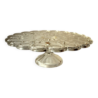 Lead crystal glass cake plate on foot by Nachtmann - Vintage