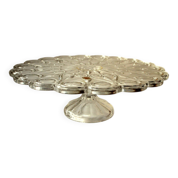 Lead crystal glass cake plate on foot by Nachtmann - Vintage