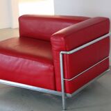 LC3 Le Corbusier armchair by Cassina in Red leather France