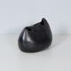 Sculptural vase by Keiko Yoshida from 1971 in black ceramic