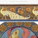 Poster “Peacocks and Fish”, after an Art Nouveau lithograph from 1897