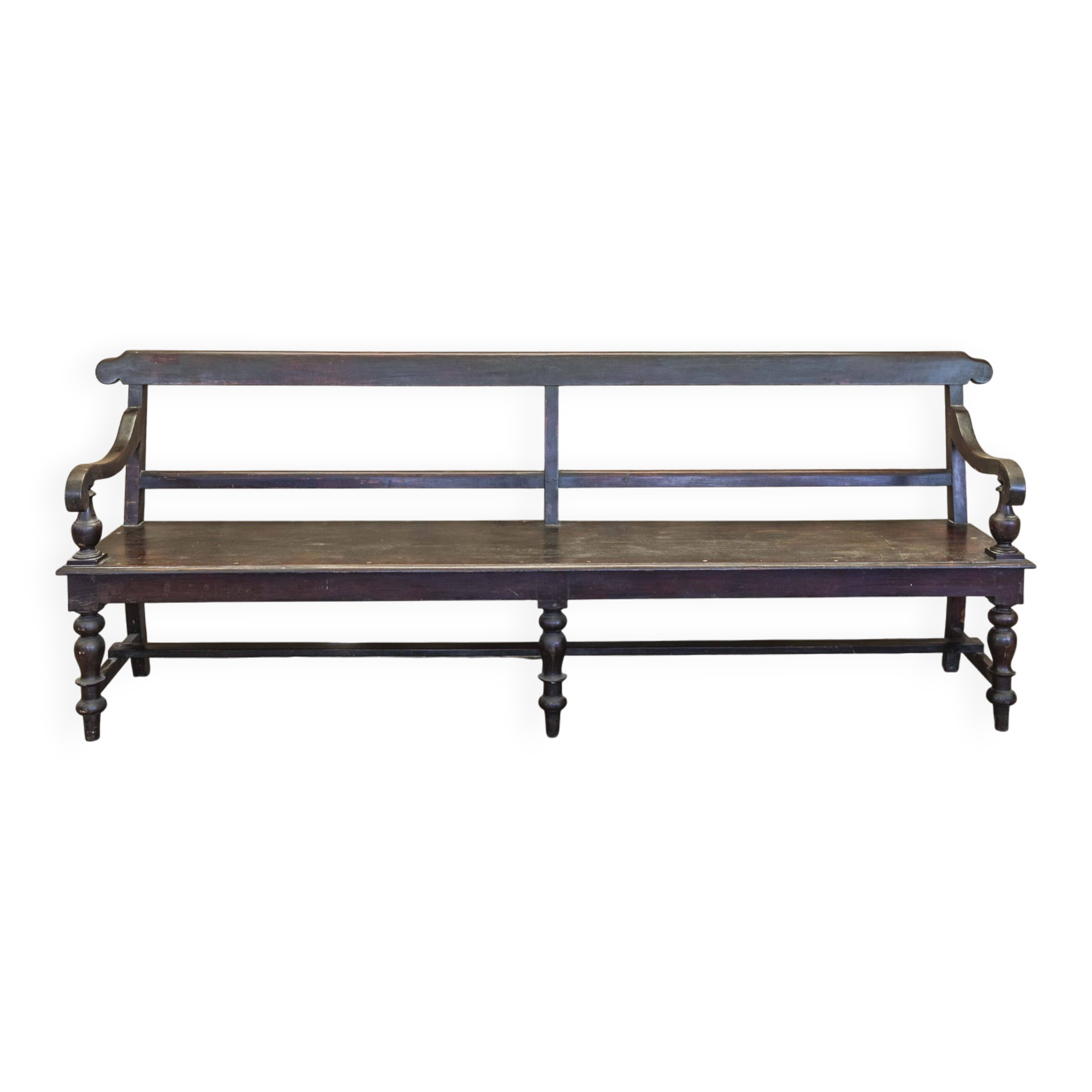 Large black teak bench
