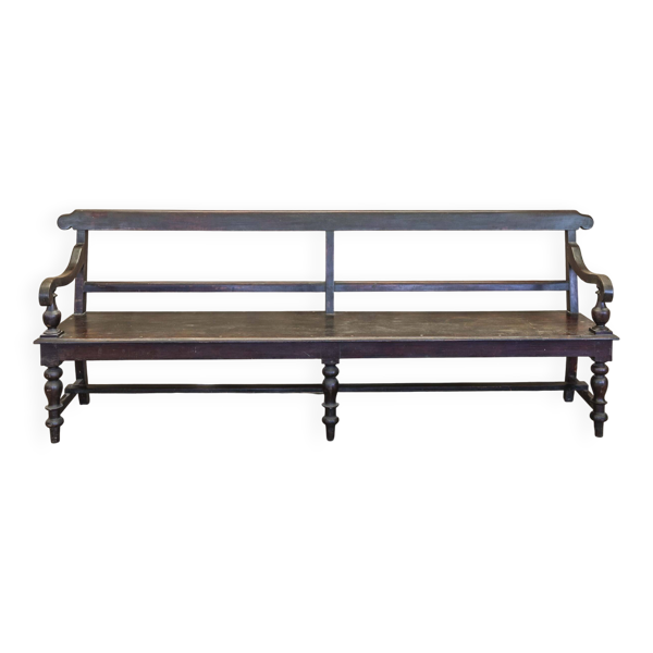 Grand banc en teck noir