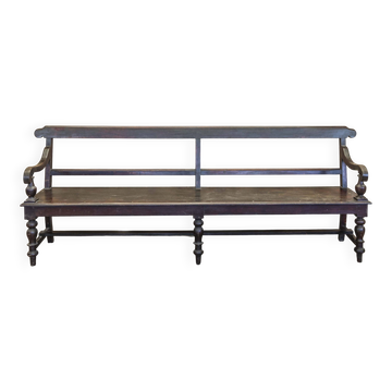 Grand banc en teck noir
