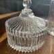 Set of 3 striped glass candy jars with lid or pharmacy jars.