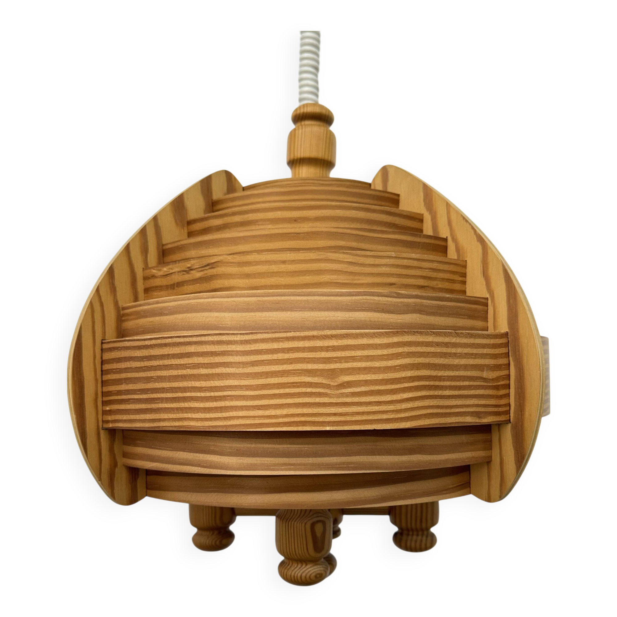 Vintage swedish Hans Agne Jackobsson lamella hanging lamp , 1970s