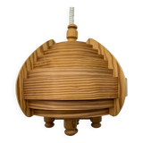 Vintage swedish Hans Agne Jackobsson lamella hanging lamp , 1970s