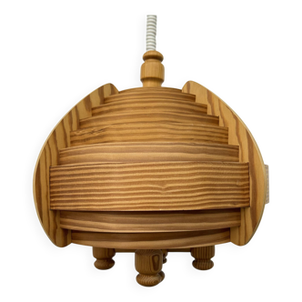 Lampe suspendue vintage suédoise à lamelles Hans Agne Jackobsson, années 1970
