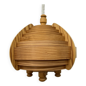 Vintage swedish Hans Agne Jackobsson lamella hanging lamp , 1970s