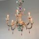 Rezzonico Lustre In Murano Colored Glass, 6 Arms of Light