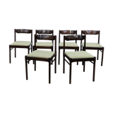 6 green Scandinavian chairs