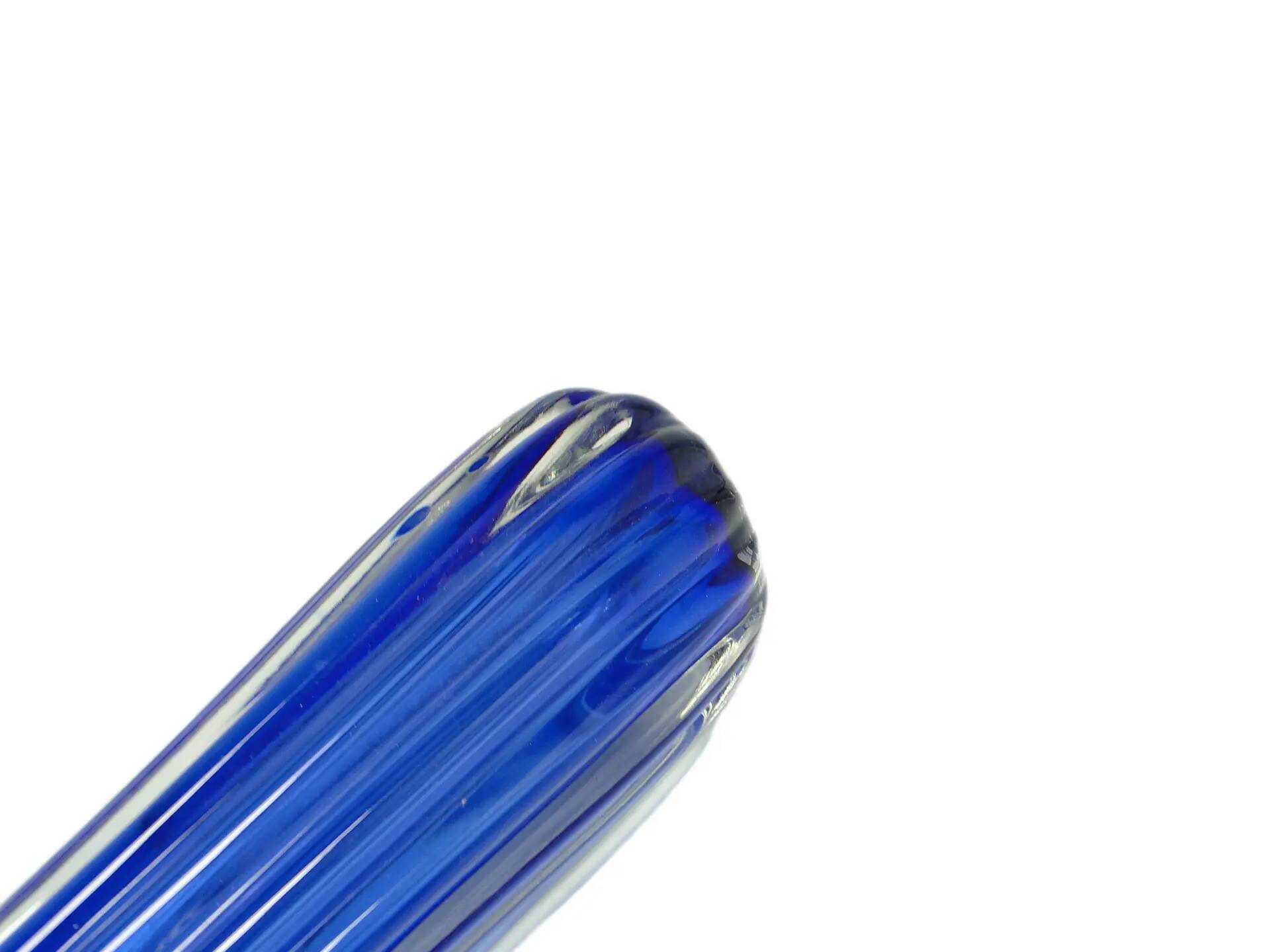 Vase, mid-century modern, blue glass, by J. Hospodka, Czechoslovakia, 1960s.