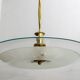 Attributed to Luigi Brusotti Mid-century Italian Glass and Brass Chandelier