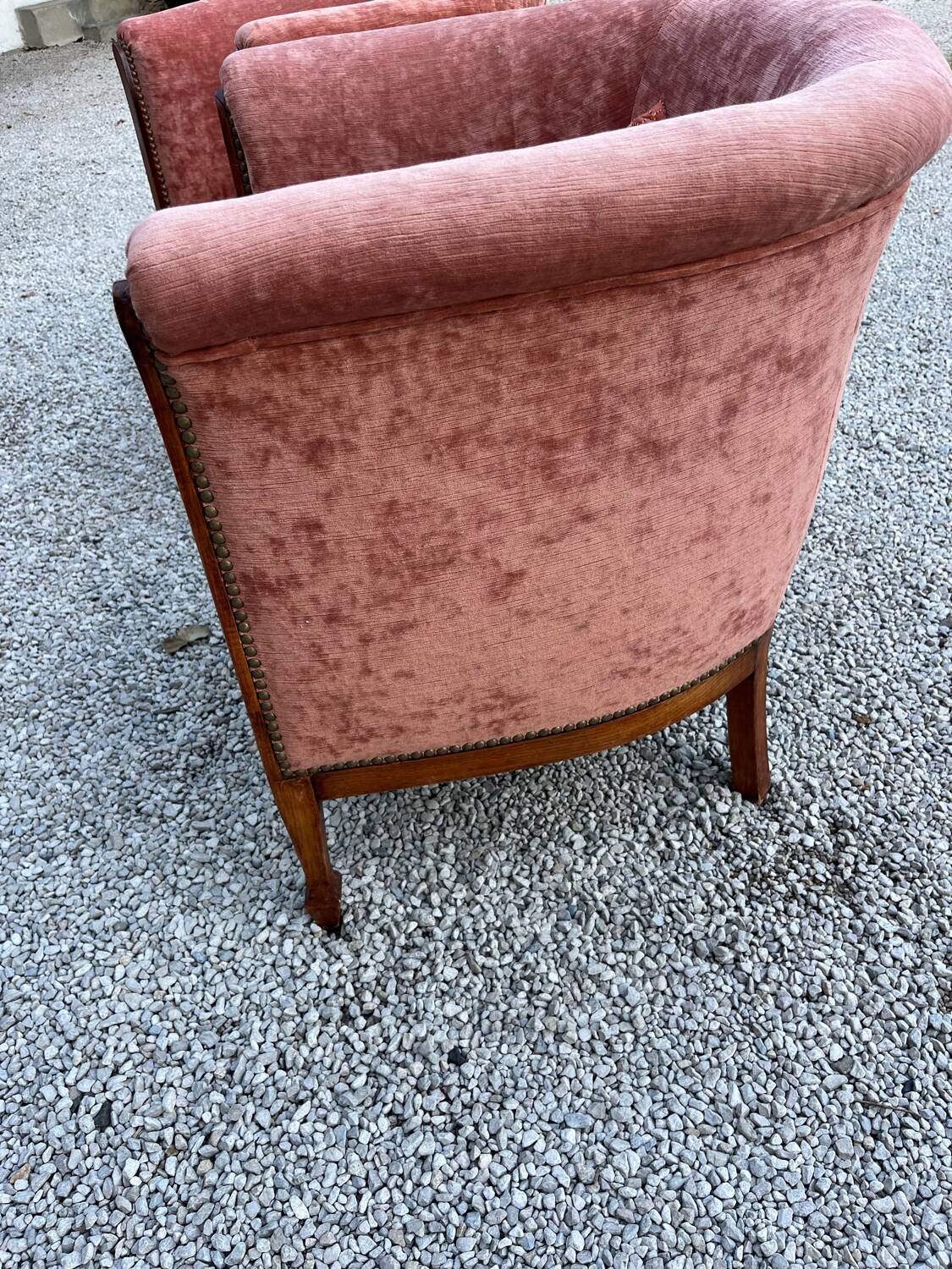 Pair of Louis Philippe marquetry armchairs