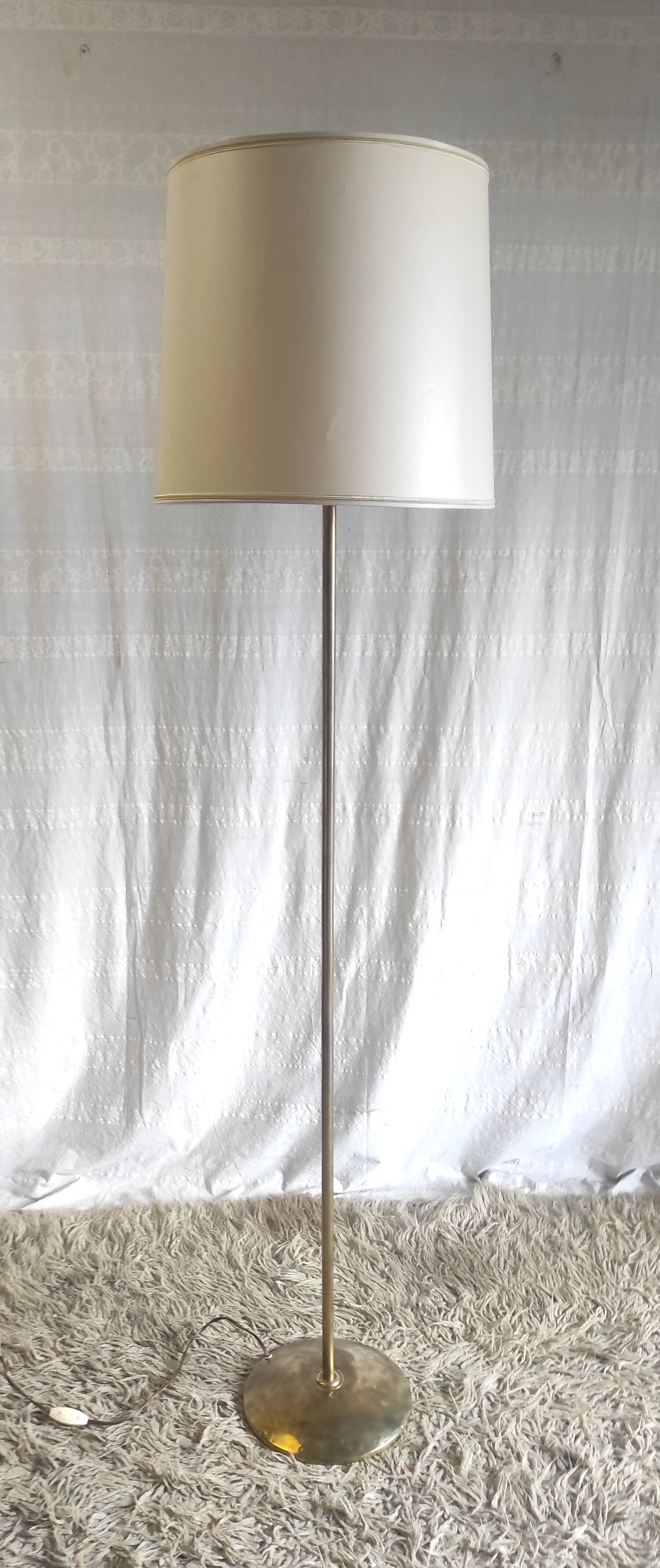 Floor lamp in solid brass minimalist design – 50s/60s