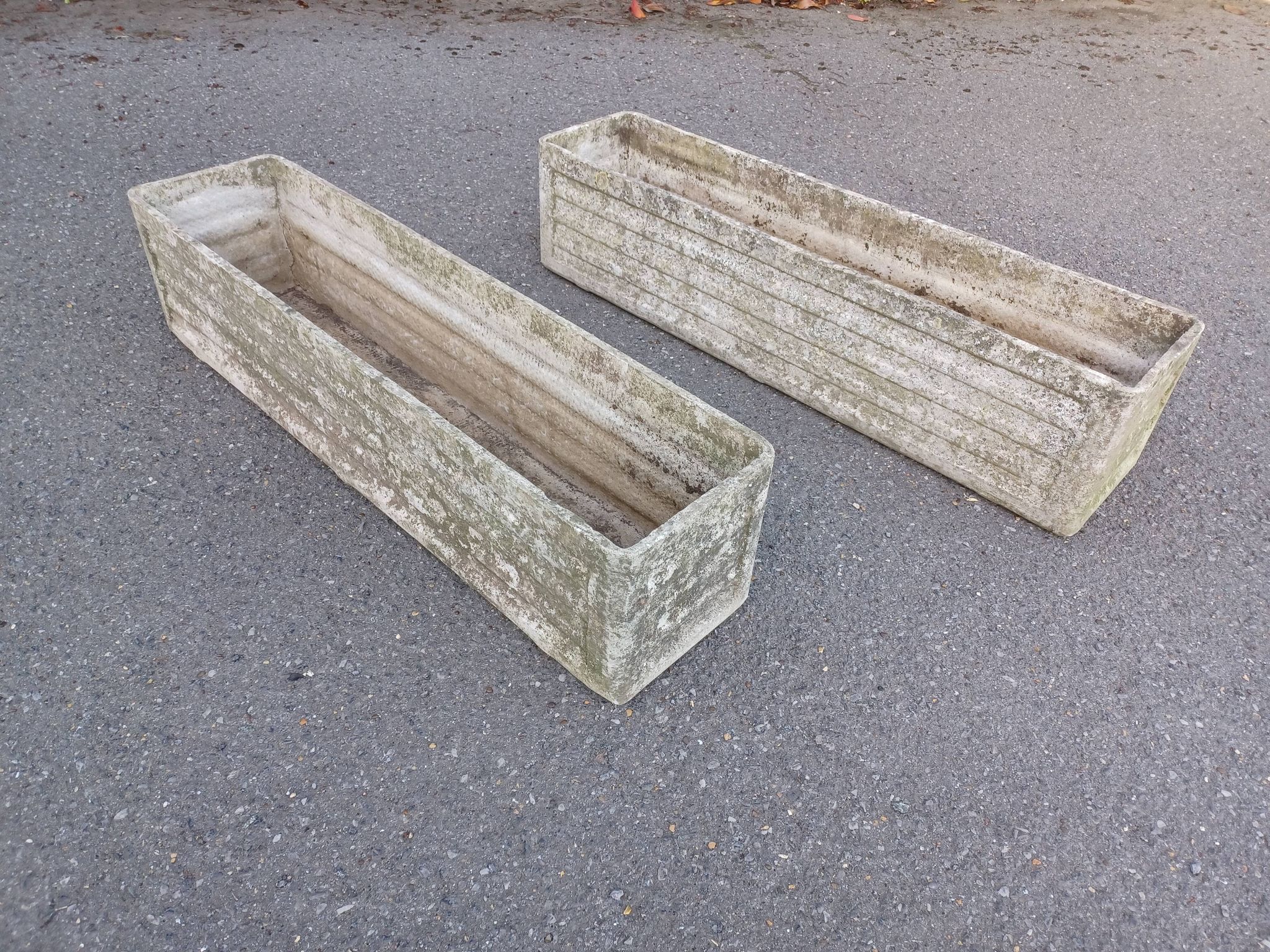 Pair of planters, eternit fiber cement concrete, 50's