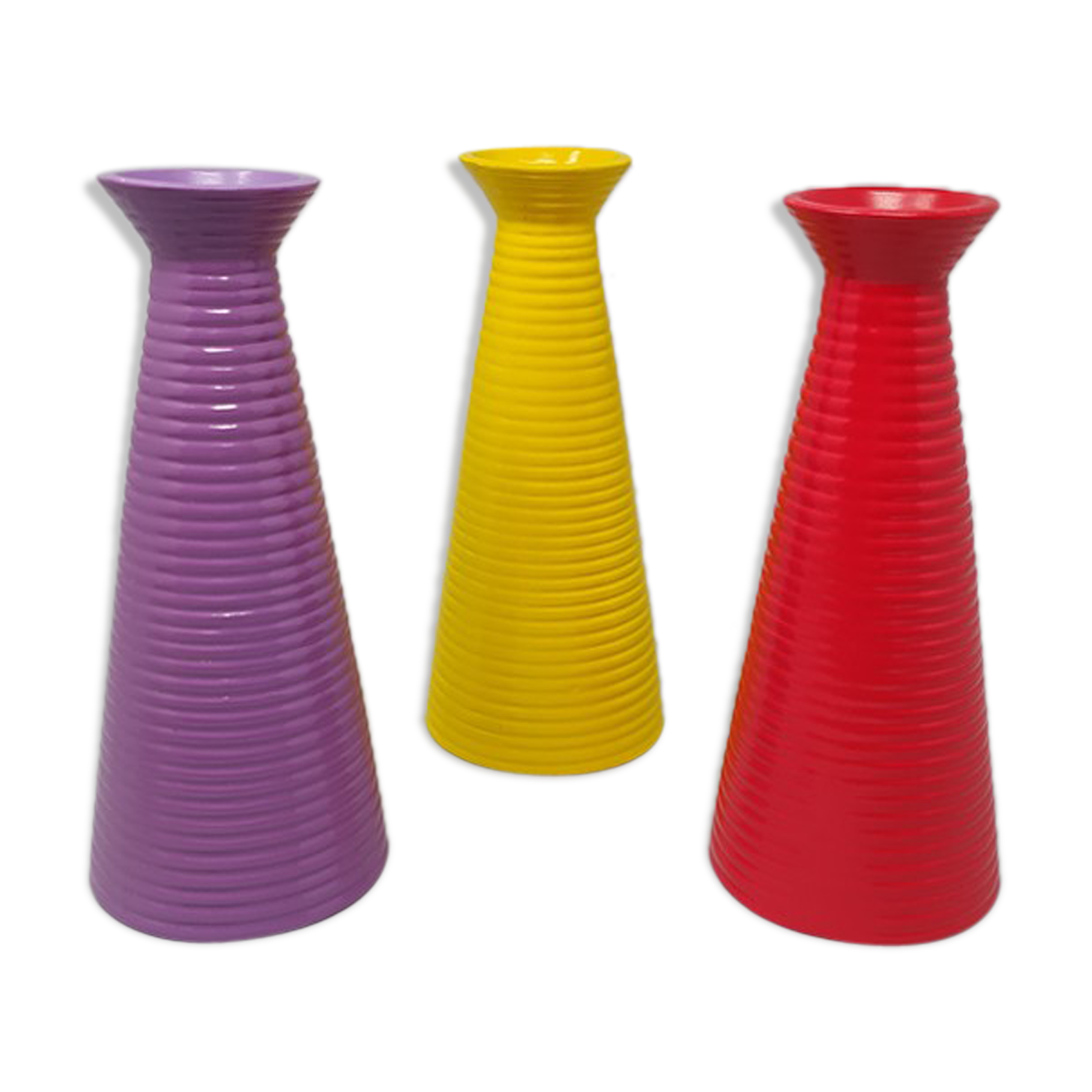 Set of 3 vases in ceramic. made in Italy 1980s