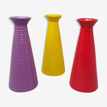 Ensemble de 3 vases en céramique. fabriqué en Italie dans les années 80