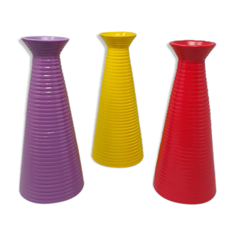 Ensemble de 3 vases en céramique. fabriqué en Italie dans les années 80