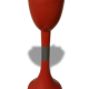 Cendrier pied tulipe rouge